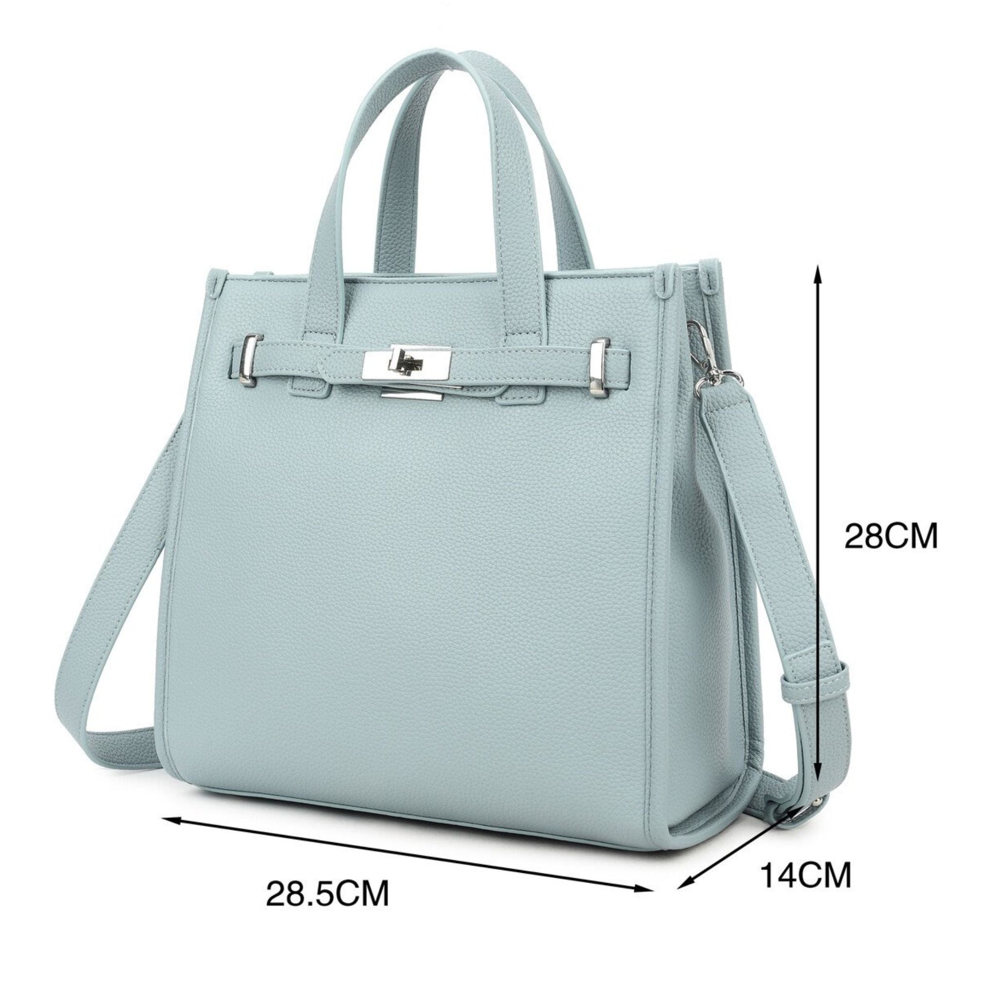 Kunstleren handtas | lichtblauw