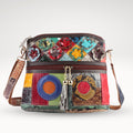 Leren schoudertas | multicolor lak
