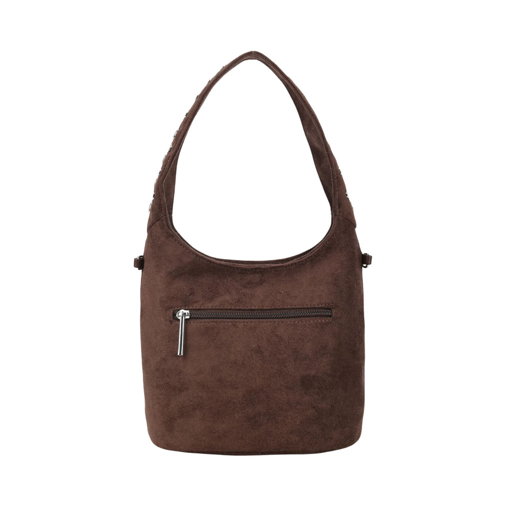 Kunstlederen suede schoudertas