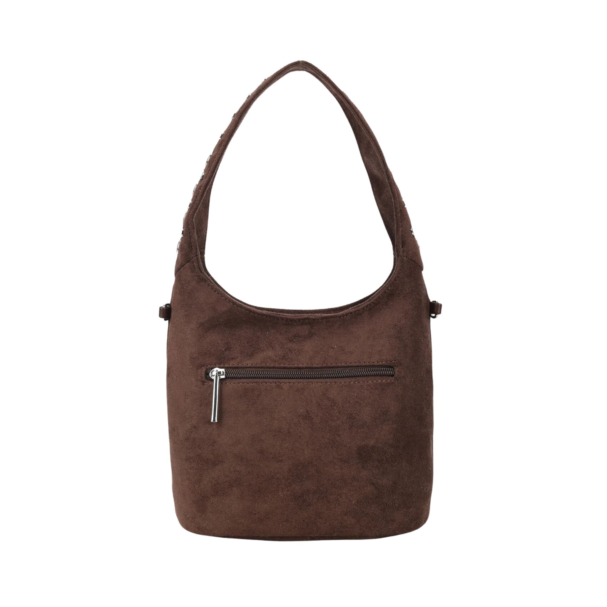 Kunstlederen suede schoudertas