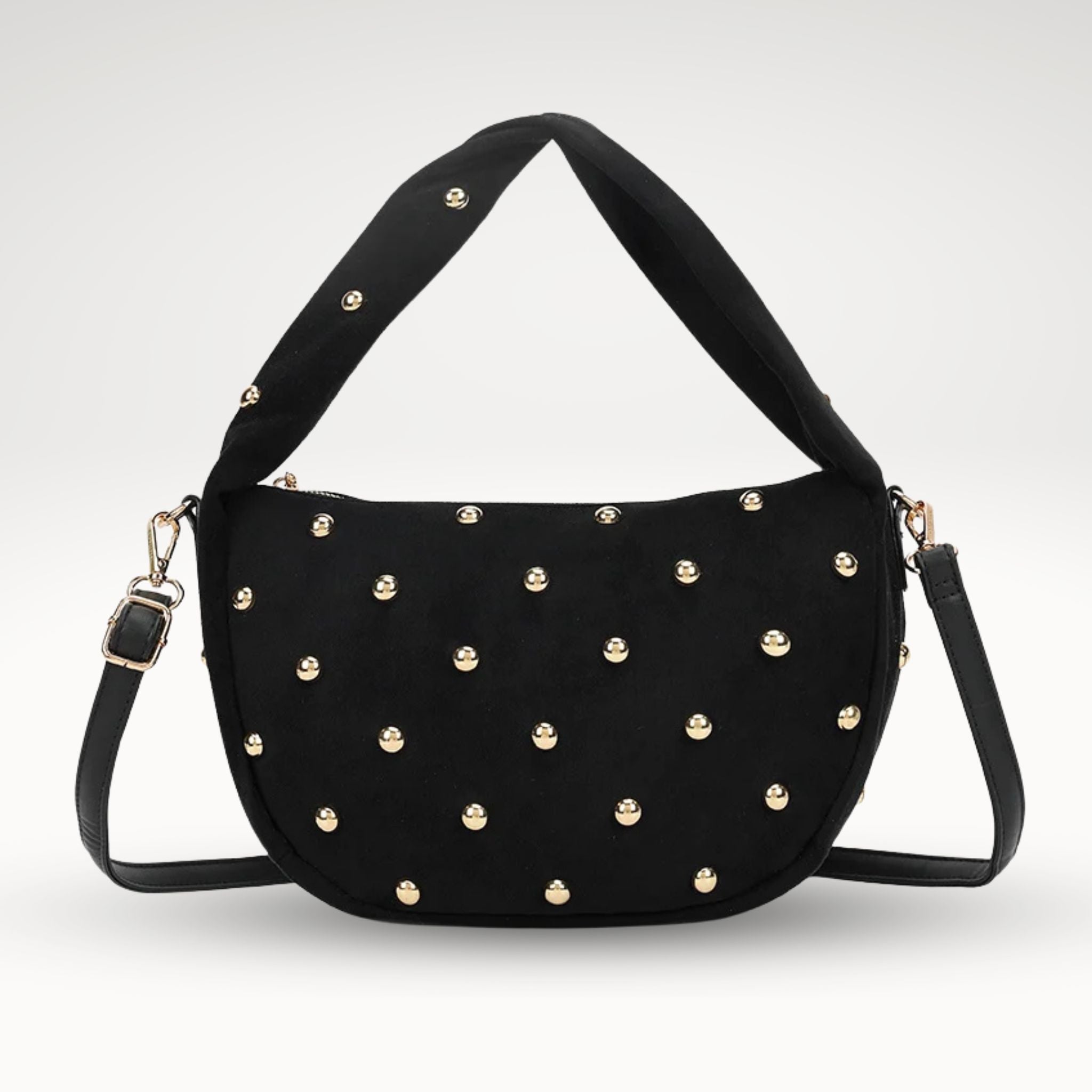 Kunstlederen suede schoudertas | studs