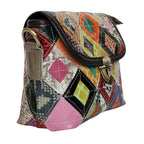 Leren schoudertas | multicolor lak