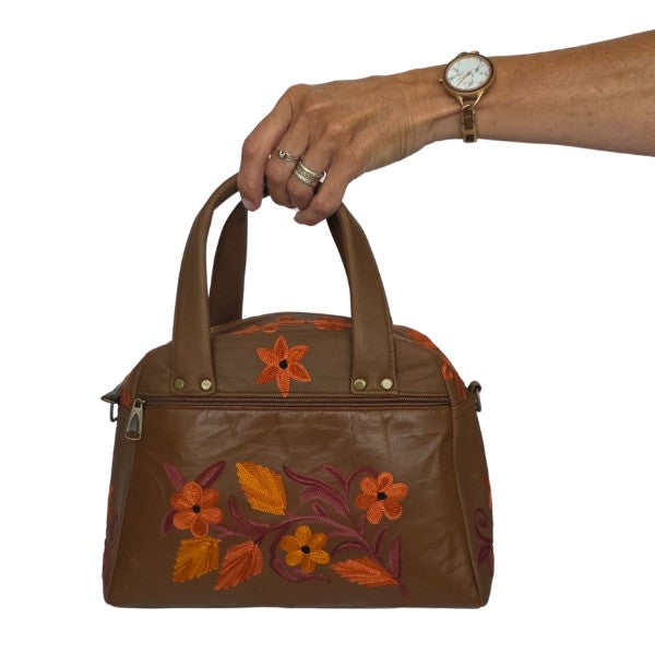 Schapenleer handtas uit Kasjmier