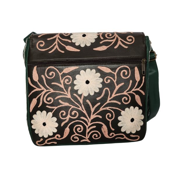 Schapenleer schoudertas uit Kasjmier