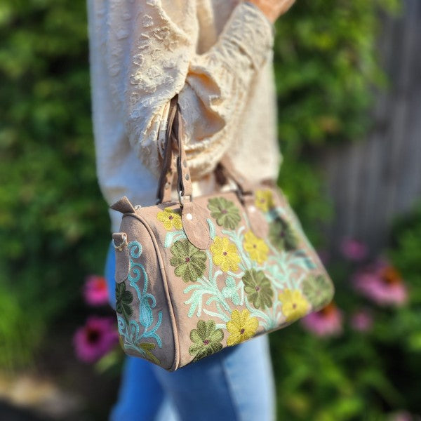 Suède handtas uit Kasjmier | taupe