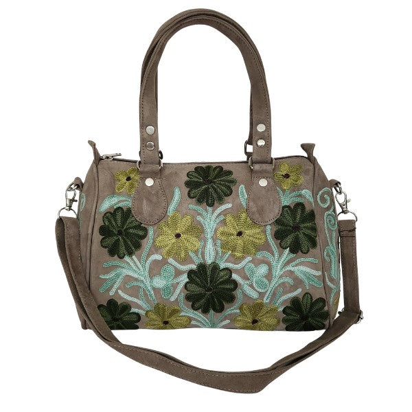 Suède handtas uit Kasjmier | taupe