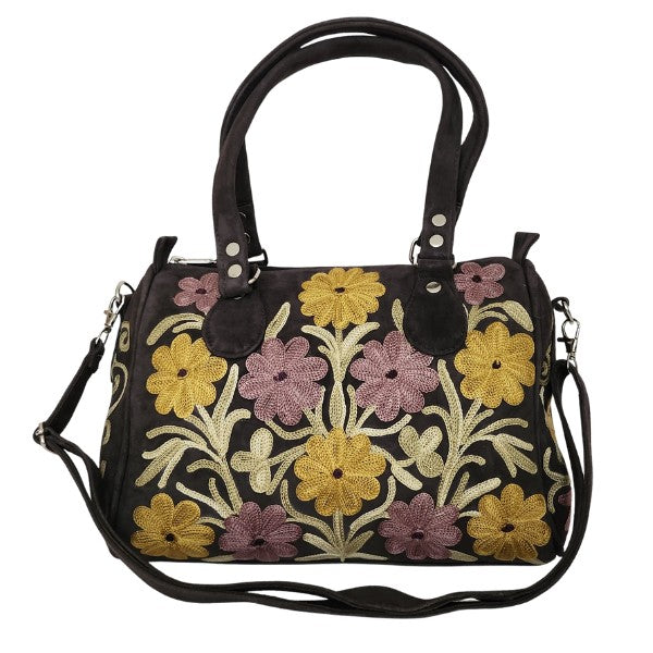 Suède handtas uit Kasjmier | donker rood