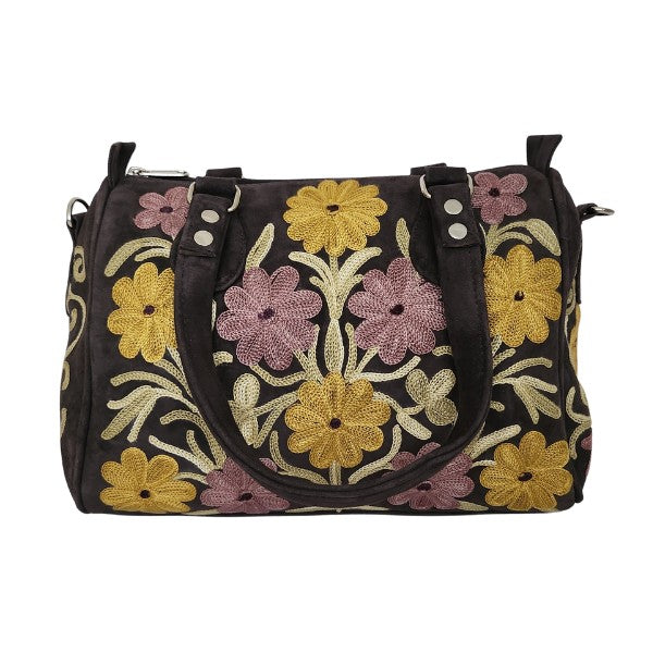 Suède handtas uit Kasjmier | donker rood