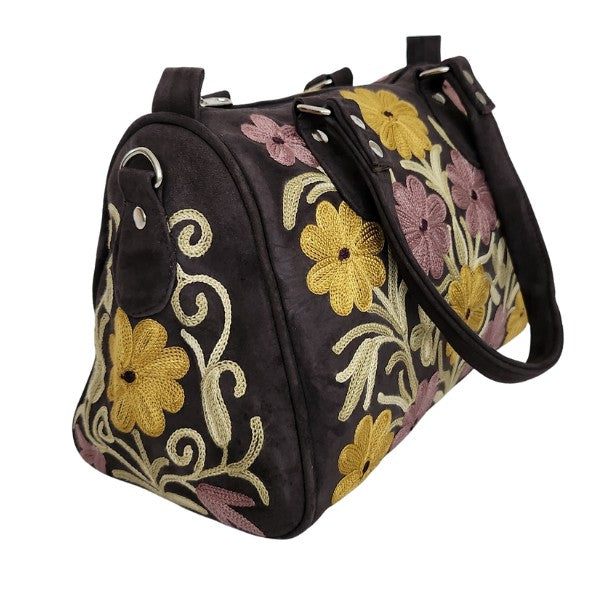 Suède handtas uit Kasjmier | donker rood