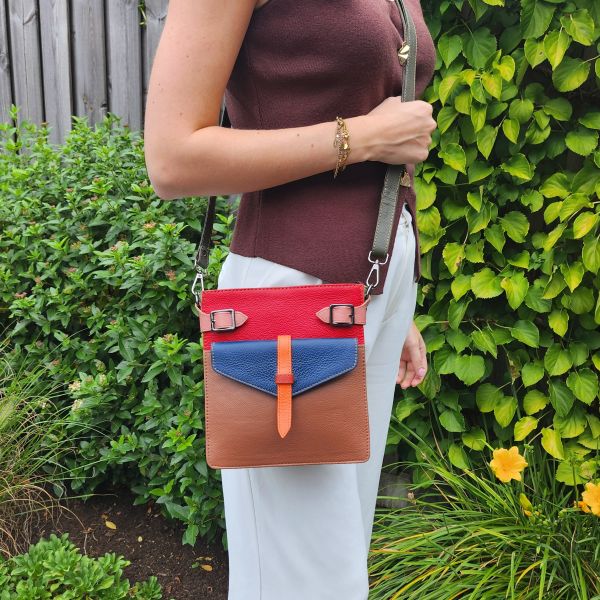 Fairtrade restleer schoudertas | Esha