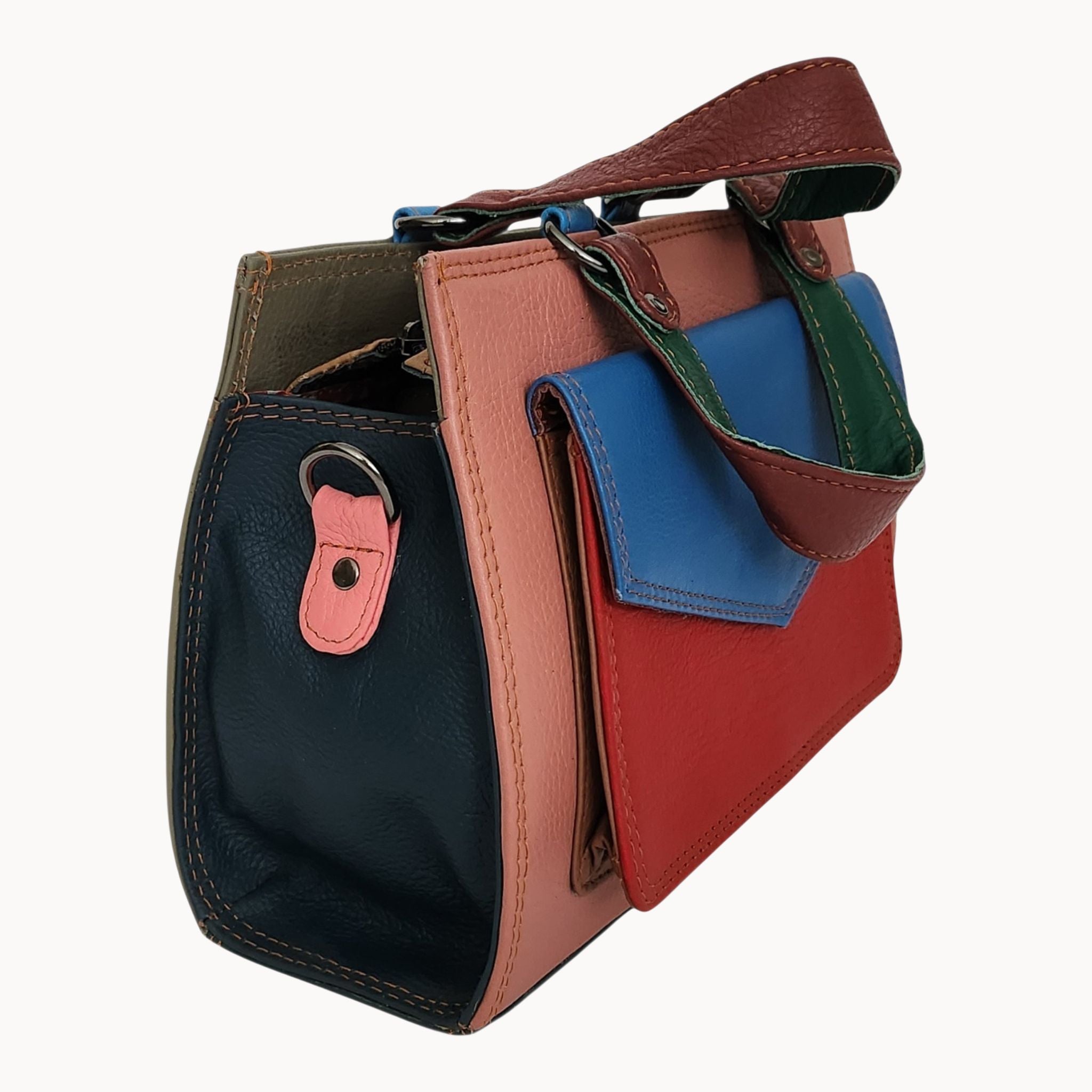 Fairtrade restleer handtas | multicolor Amba