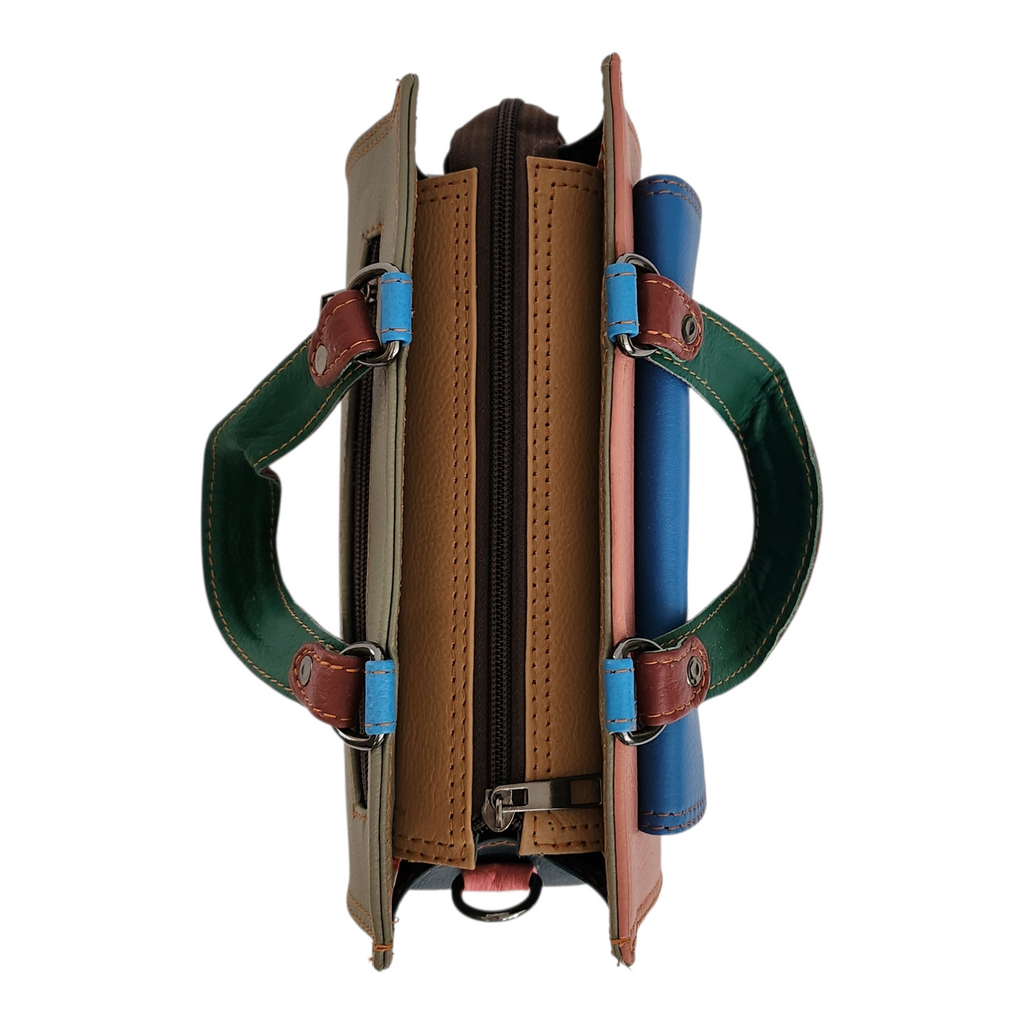 Fairtrade restleer handtas | multicolor Amba