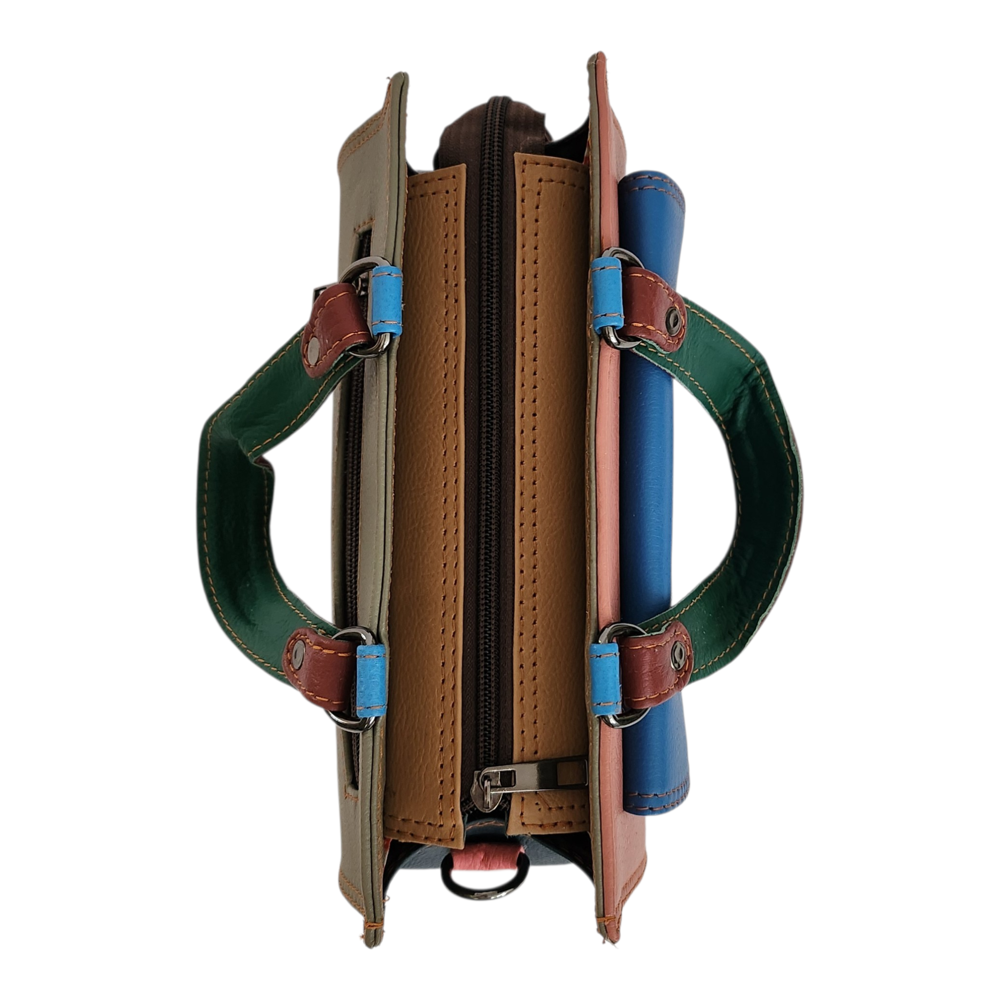 Fairtrade restleer handtas | multicolor Amba