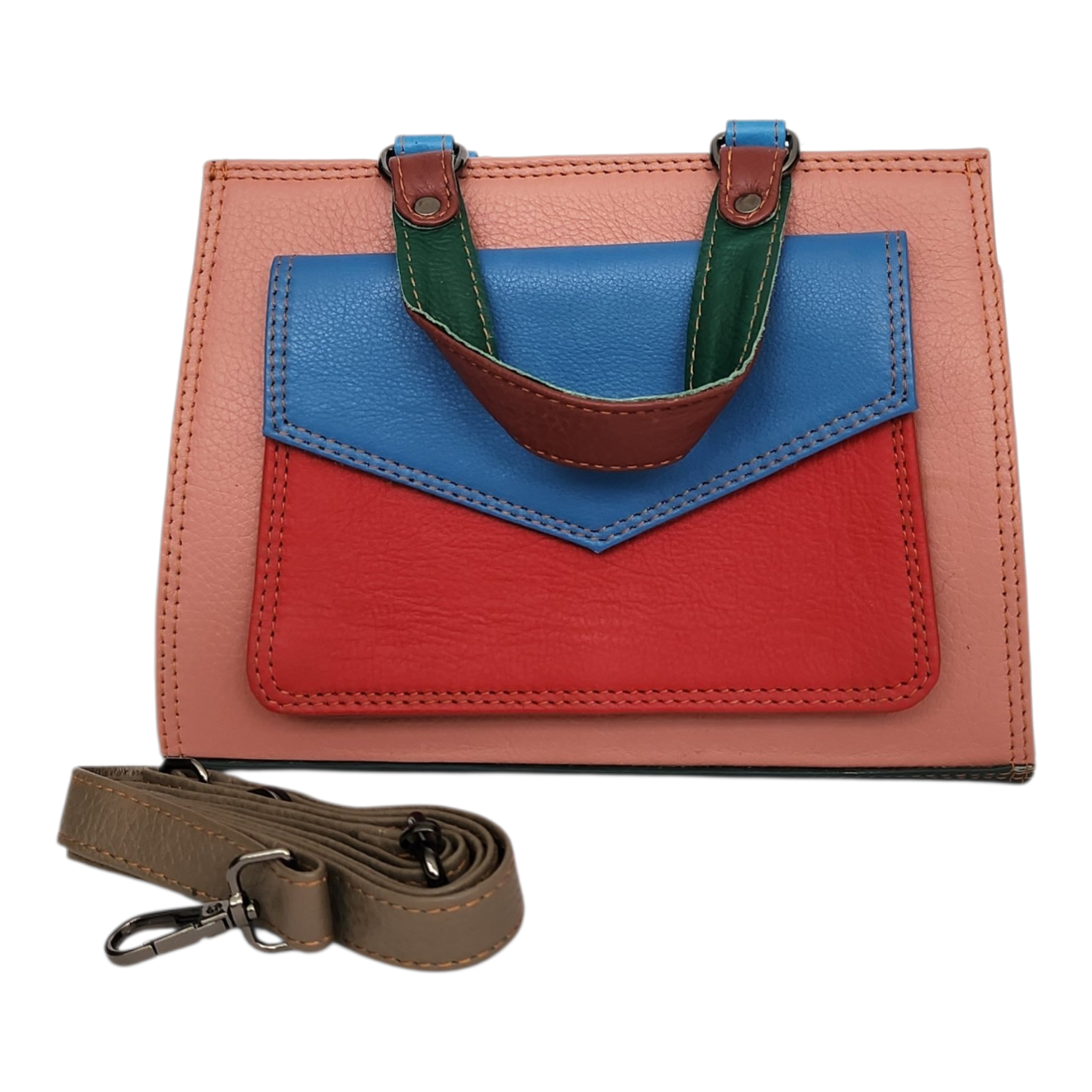 Fairtrade restleer handtas | multicolor Amba