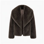 Faux fur jas | donkerbruin