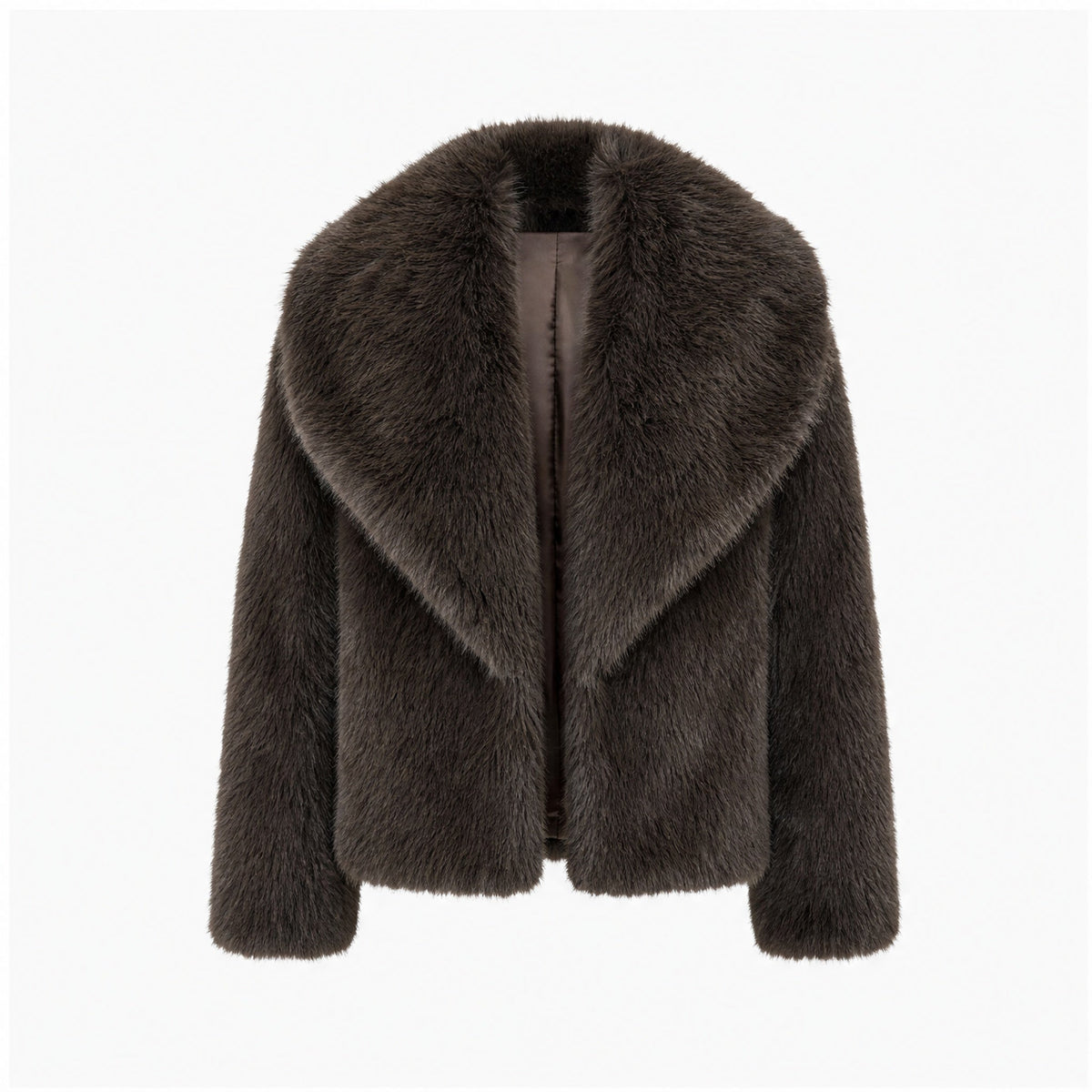 Faux fur jas | donkerbruin
