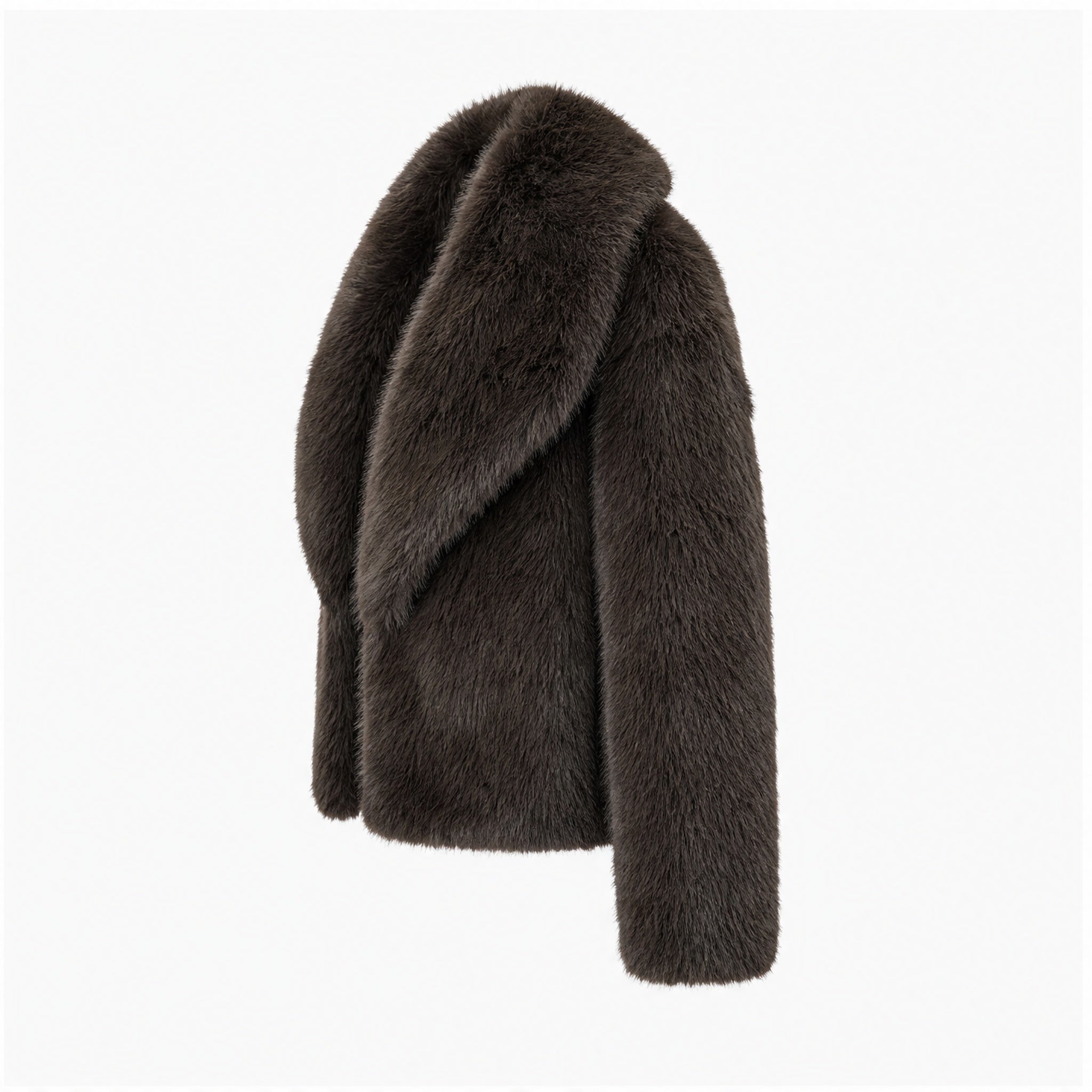 Faux fur jas | donkerbruin