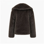Faux fur jas | donkerbruin