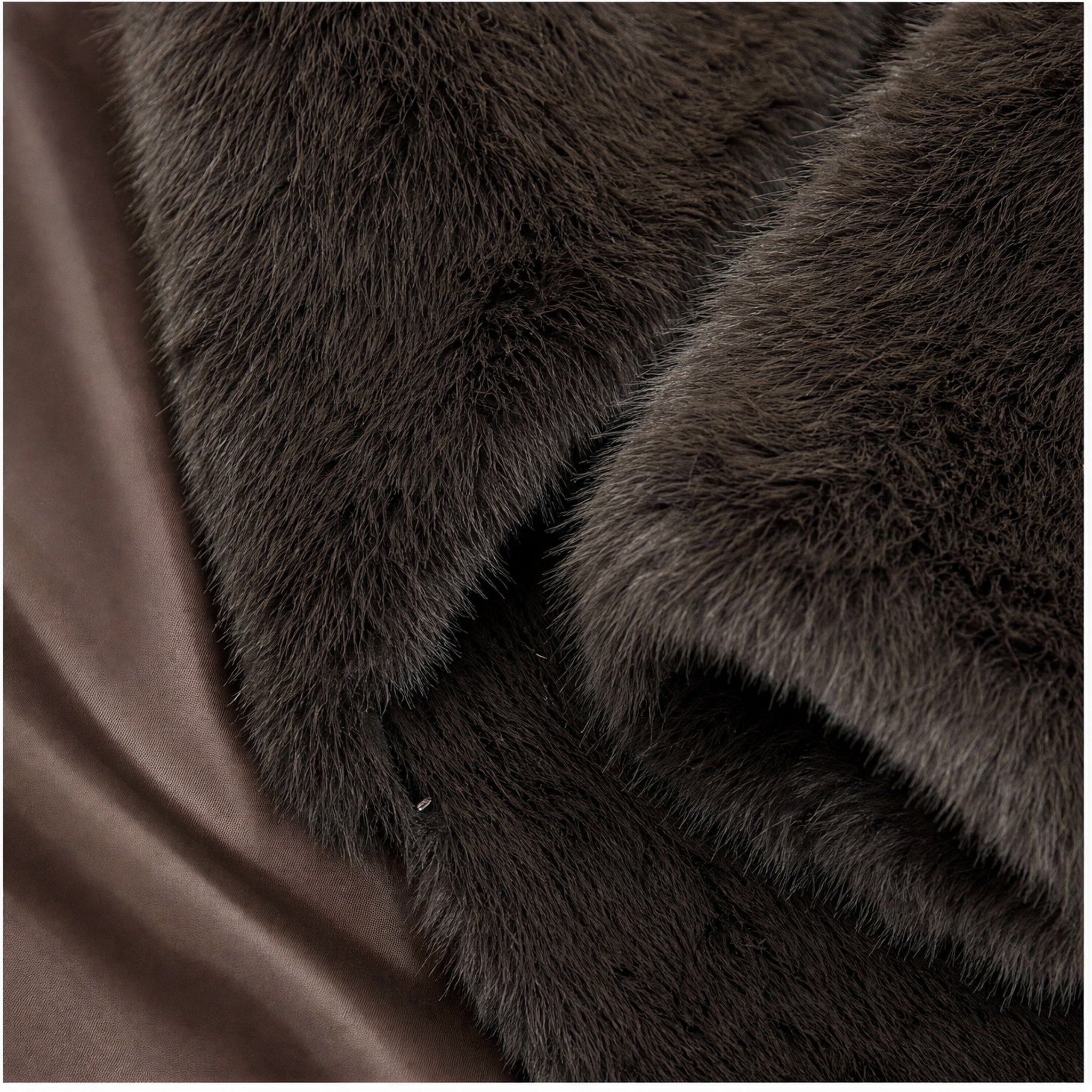 Faux fur jas | donkerbruin