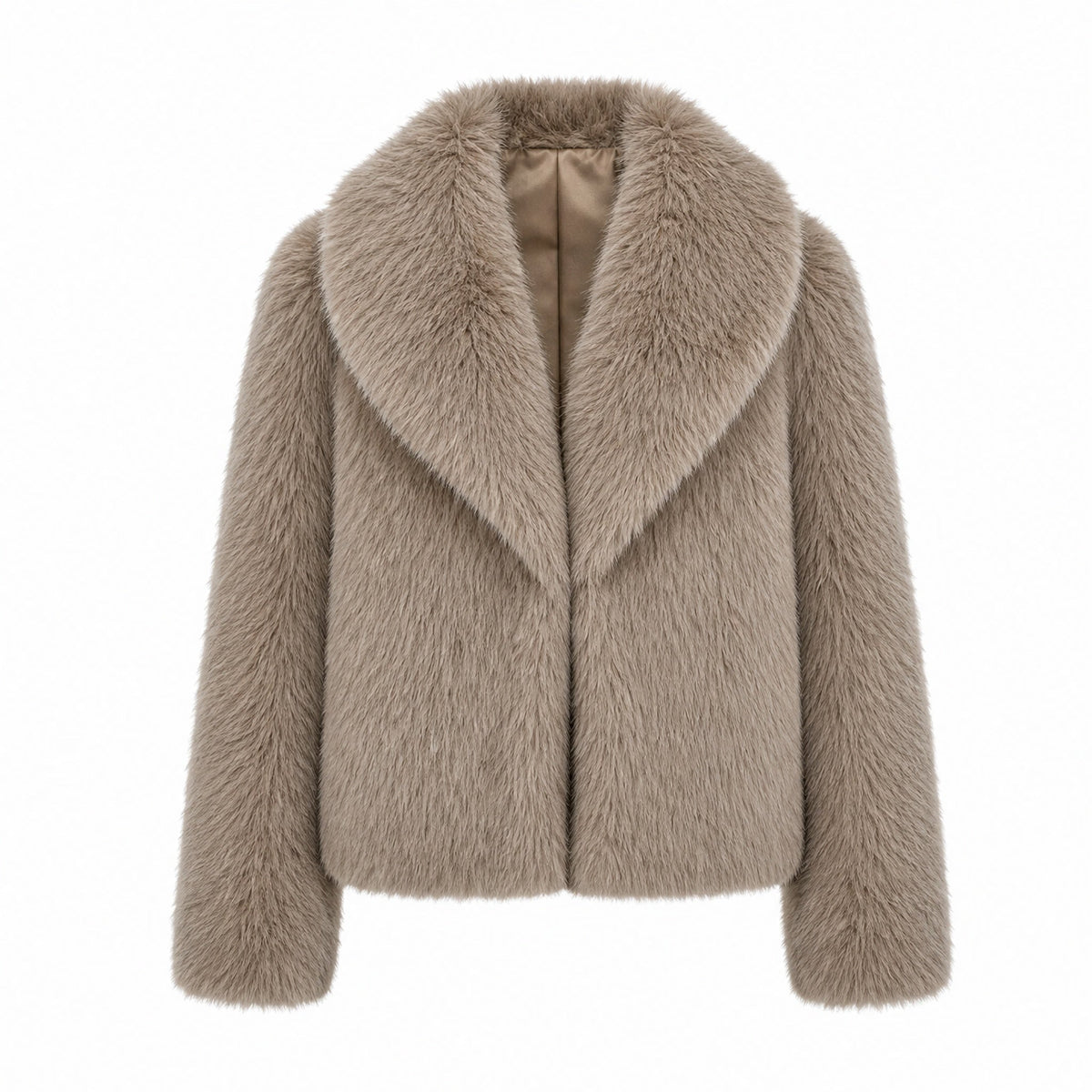 Faux fur jas | taupe