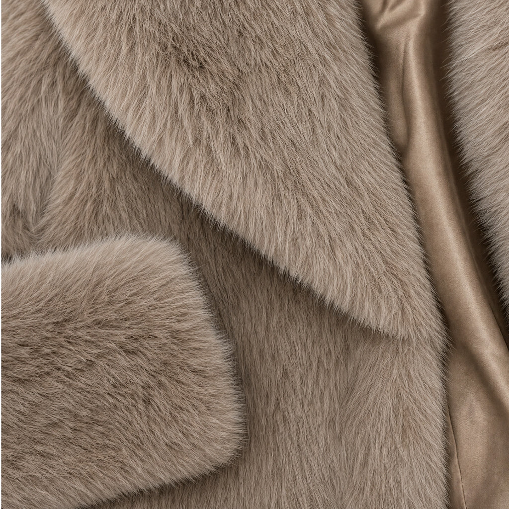 Faux fur jas | taupe